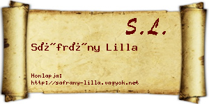 Sáfrány Lilla névjegykártya